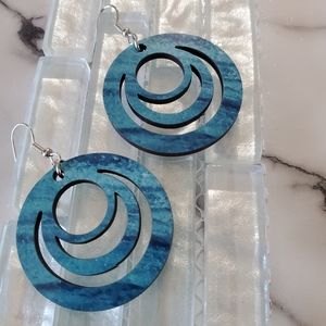Shades of Blue Round Dangle Earrings